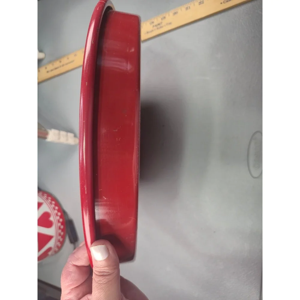 Vintage Guide-Rite Trays Inc Red Metal Bar Serving Tray Drink Mixer Guide 12in